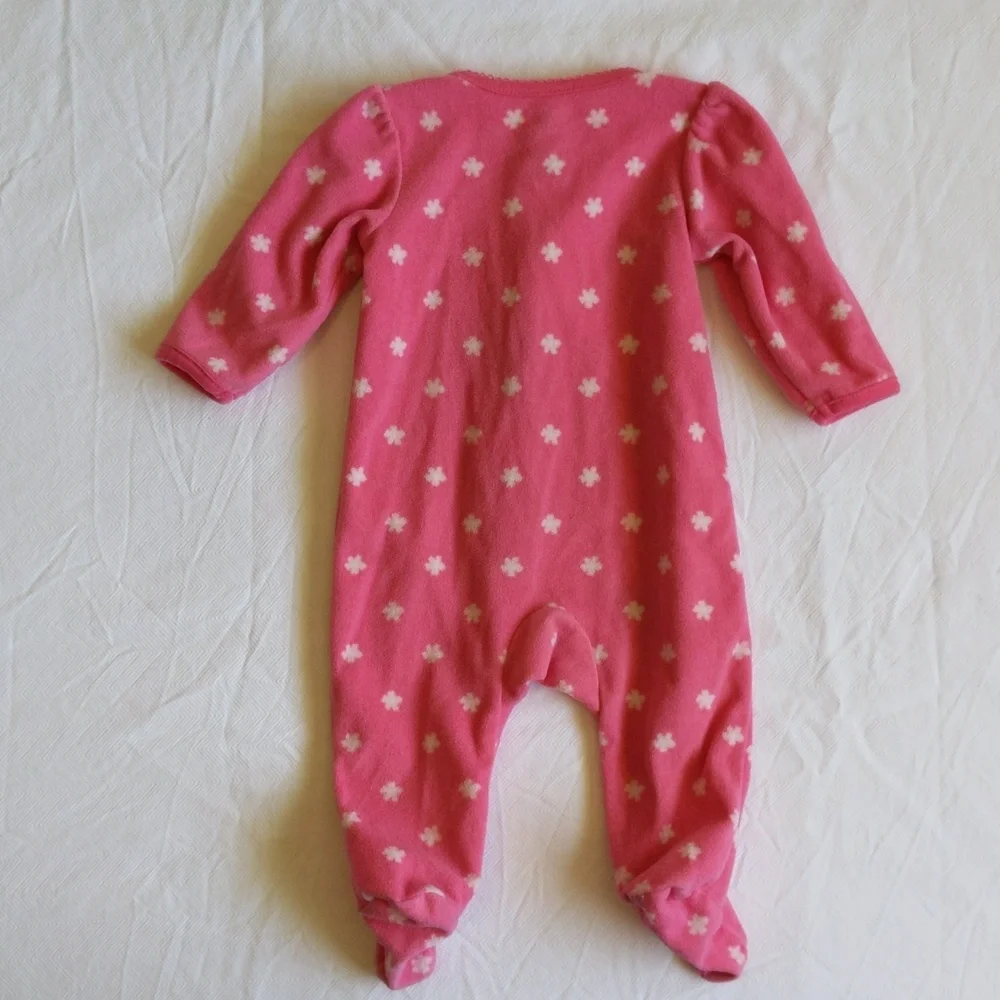 carter's little sister fleece 2-way zipper footie sleeper pajamas 3 months baby - Picture 6 of 6